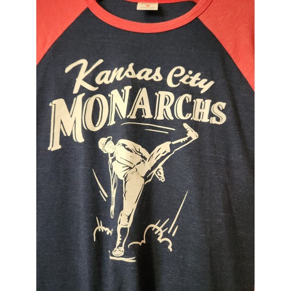 Charlie Hustle Kansas City Monarchs Navy museum raglan 3/4 sleeve t-shirt - Picture 4 of 7